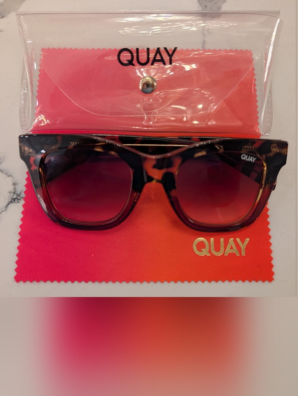 QUAY After Hours Sunglasses (Tortoiseshell Frame) Like New!